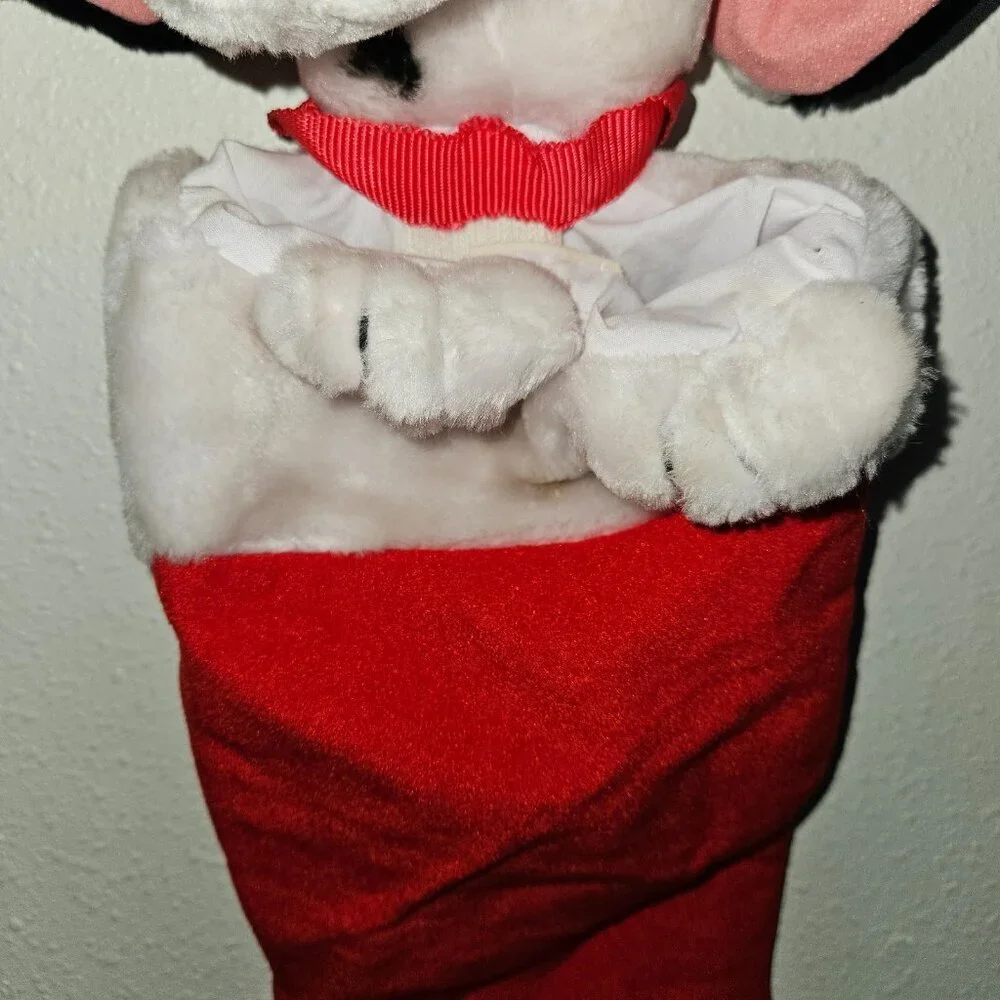 VTG Disney 101 Dalmatians Red Christmas Stocking Plush Dog Holiday Decor READ